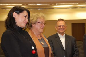 Nauczyciele akademiccy. Od lewej: dr Anna Wojtowicz, dr Maria Dąbrowa i prof. Leszek Kozioł